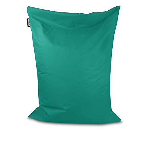 BuBiBag Sitzsack - rechteckiges Bodenkissen in 28 Farben und 7 Varianten - Outdoor Sitzsäcke Indoor Beanbag für Kinder und Erwachsene (Türkis-100x70 cm) von BuBiBag