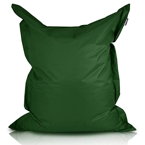 BuBiBag Sitzsack - rechteckiges Bodenkissen in 31 Farben und versch. Größen - Outdoor Sitzsäcke Indoor Beanbag für Kinder und Erwachsene (Dunkelgrün-160x145cm, 390L) von BuBiBag