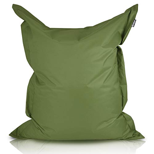 BuBiBag Sitzsack - rechteckiges Bodenkissen in 31 Farben und versch. Größen - Outdoor Sitzsäcke Indoor Beanbag für Kinder und Erwachsene (Khaki-145x100cm, 320L) von BuBiBag