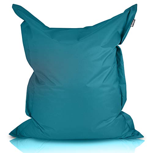 BuBiBag Sitzsack - rechteckiges Bodenkissen in 31 Farben und versch. Größen - Outdoor Sitzsäcke Indoor Beanbag für Kinder und Erwachsene (Petrol-170x145cm, 400L) von BuBiBag