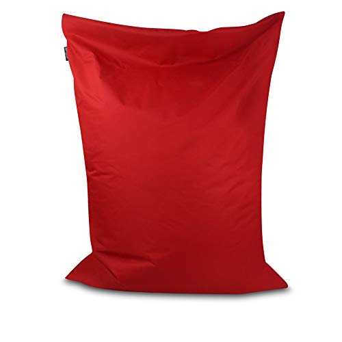 BuBiBag Sitzsack - rechteckiges Bodenkissen in 31 Farben und versch. Größen - Outdoor Sitzsäcke Indoor Beanbag für Kinder und Erwachsene (Rot-100x70cm, 190L) von BuBiBag