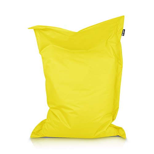 BuBiBag XXL Sitzsack, Outdoor Sitzsäcke für Kinder und Erwachsene, Bodenkissen Beanbag Fatboy wetterfest (Gelb 145x100cm) von BuBiBag