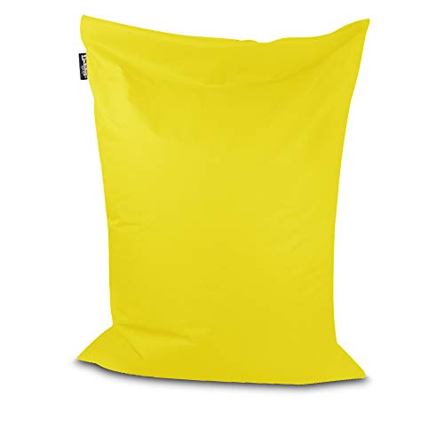BuBiBag Sitzsack - rechteckiges Bodenkissen ohne Rand in 32 Farben und 3 Größen - Outdoor Sitzsäcke Indoor Beanbag für Kinder und Erwachsene (Gelb-170x150 cm) von BuBiBag