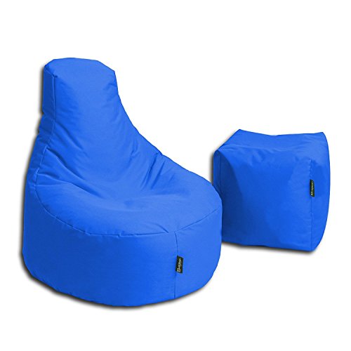 BuBiBag Sitzsack Stillkissen Set Kissen Lounge Gamer Sitzsack Sessel original Sitzkissen In & Outdoor geeignet fertig befüllt in 32 Farben (königsblau) von BuBiBag