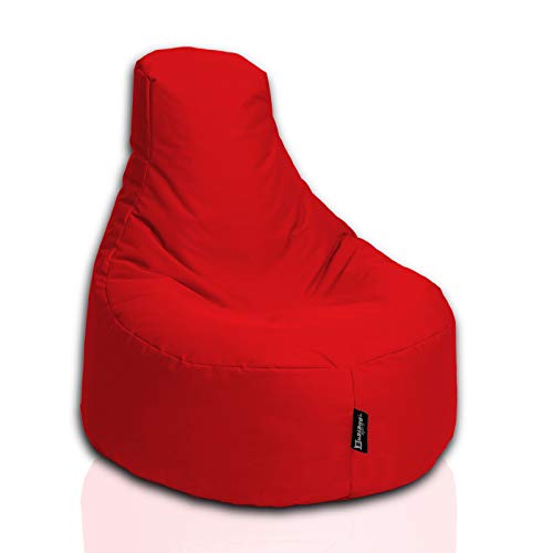 BuBiBag Gamer Sitzsack, Lounge Sessel, Gaming Sitzsäcke, Indoor & Outdoor Kissen für Kinder und Erwachsene (Rot;Ø:55cm) von BuBiBag