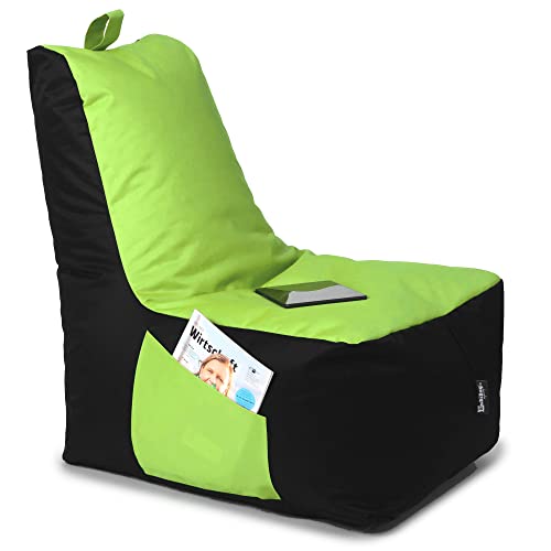 BuBiBag Sitzsack für Kinder und Erwachsene, Gaming Sitzsäcke mit Füllung für das Kinderzimmer, Zockersessel für groß und klein | XXL ChillBag, Lime von BuBiBag