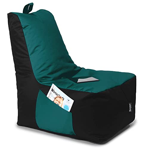 BuBiBag Sitzsack für Kinder und Erwachsene, Gaming Sitzsäcke mit Füllung für das Kinderzimmer, Zockersessel für groß und klein | XXL ChillBag, Petrol von BuBiBag