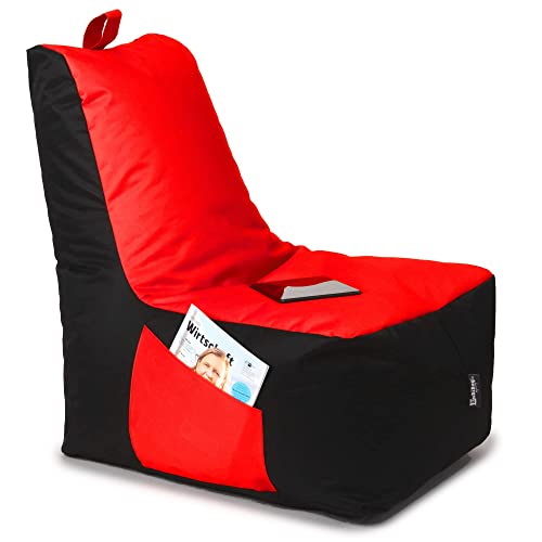 BuBiBag Sitzsack für Kinder und Erwachsene, Gaming Sitzsäcke mit Füllung für das Kinderzimmer, Zockersessel für groß und klein | XXL ChillBag, Rot von BuBiBag