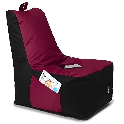 BuBiBag Sitzsack für Kinder und Erwachsene, Gaming Sitzsäcke mit Füllung für das Kinderzimmer, Zockersessel für groß und klein | XXL ChillBag, Weinrot von BuBiBag