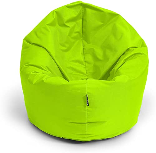 BuBiBag Sitzsack für Kinder und Jugendliche Kinder, Sitzkissen oder als Gaming Sitzsack, geliefert mit Füllung (100 cm Durchmesser, Apfelgrün) von BuBiBag