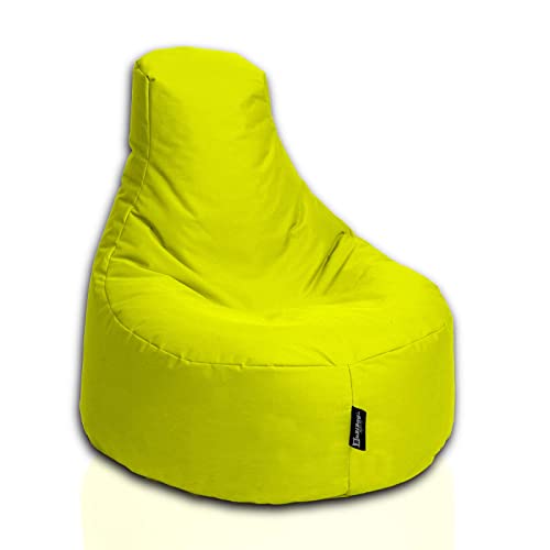 BuBiBag Gamer Sitzsack, Lounge Sessel, Gaming Sitzsäcke, Indoor & Outdoor Kissen für Kinder und Erwachsene (Gelb;Ø:55cm) von BuBiBag