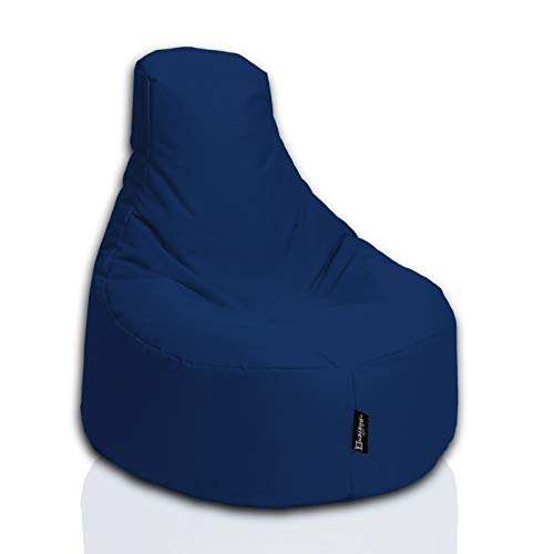 BuBiBag Gamer Sitzsack, Lounge Sessel, Gaming Sitzsäcke, Indoor & Outdoor Kissen für Kinder und Erwachsene (Dunkelblau/Marine;Ø:80cm) von BuBiBag
