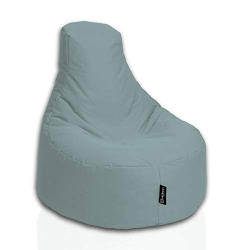 BuBiBag Gamer Sitzsack, Lounge Sessel, Gaming Sitzsäcke, Indoor & Outdoor Kissen für Kinder und Erwachsene (Grau;Ø:55cm) von BuBiBag