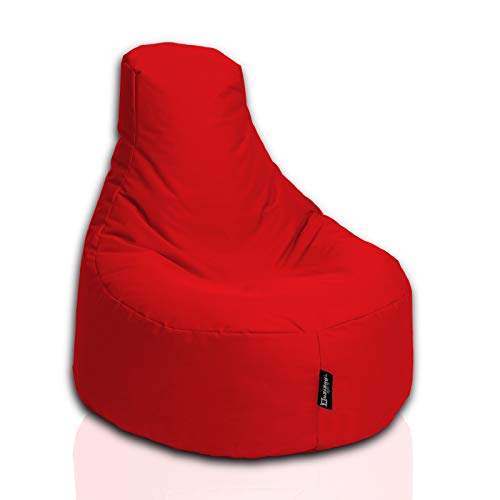 BuBiBag Gamer Sitzsack, Lounge Sessel, Gaming Sitzsäcke, Indoor & Outdoor Kissen für Kinder und Erwachsene (Rot;Ø:80cm) von BuBiBag
