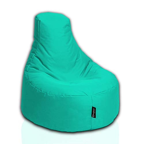 BuBiBag Gamer Sitzsack, Lounge Sessel, Gaming Sitzsäcke, Indoor & Outdoor Kissen für Kinder und Erwachsene (Türkis;Ø:80cm) von BuBiBag