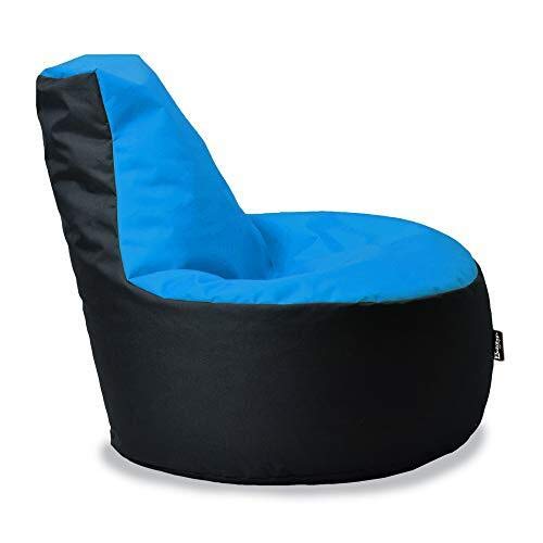 BuBiBag Gamer Sitzsack, Lounge Sessel, Gaming Sitzsäcke, Indoor & Outdoor Kissen für Kinder und Erwachsene (Königsblau-Schwarz;Ø:80cm) von BuBiBag