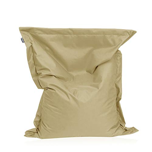 Sitzsack Beanbag rechteckige Bodenkissen 200x140cm 32 Farben Indoor Outdoor Sitzsäcke mit Füllung Riesensitzsack Kindergarten Sitzkissen Schule Bean Bag ca.480L(Beige) von BuBiBag