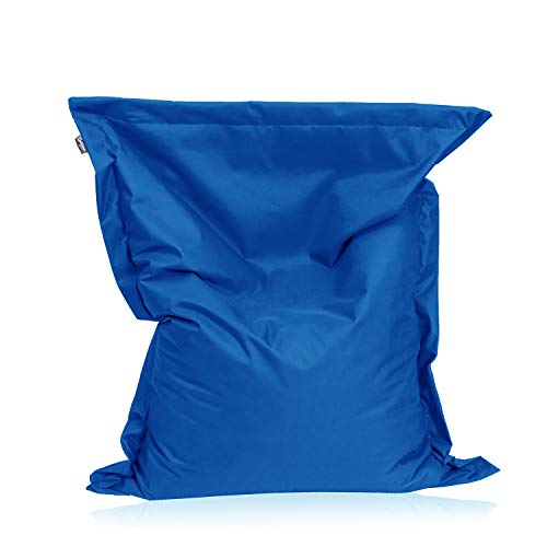 Sitzsack Beanbag rechteckige Bodenkissen 200x140cm 32 Farben Indoor Outdoor Sitzsäcke mit Füllung Riesensitzsack Kindergarten Sitzkissen Schule Bean Bag ca.480L(Blau) von BuBiBag