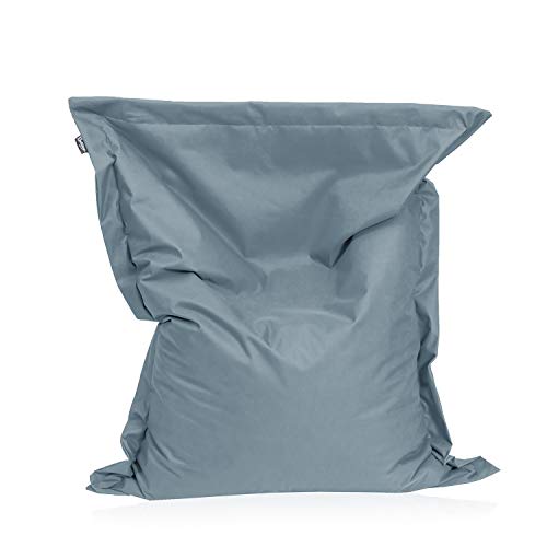 Sitzsack Beanbag rechteckige Bodenkissen 200x140cm 32 Farben Indoor Outdoor Sitzsäcke mit Füllung Riesensitzsack Kindergarten Sitzkissen Schule Bean Bag ca.480L(Grau) von BuBiBag