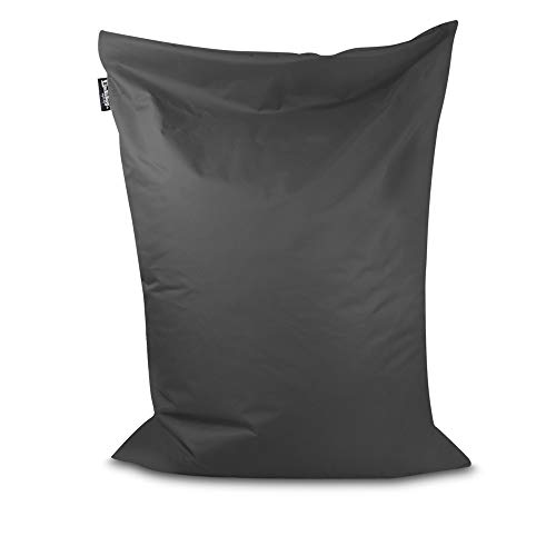 BuBiBag Sitzsack - rechteckiges Bodenkissen in 28 Farben und 7 Varianten - Outdoor Sitzsäcke Indoor Beanbag für Kinder und Erwachsene (Anthrazit-150x100 cm) von BuBiBag