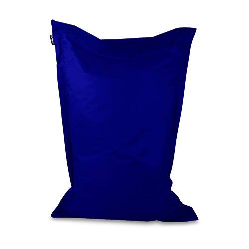 BuBiBag Sitzsack - rechteckiges Bodenkissen in 28 Farben und 7 Varianten - Outdoor Sitzsäcke Indoor Beanbag für Kinder und Erwachsene (Marine/dunkelblau-150x100 cm) von BuBiBag