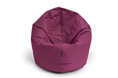 BuBiBag Sitzsack für Kinder und Jugendliche - Indoor Outdoor Bodenkissen, Sitzkissen oder als Gaming Sitzsack, geliefert mit Füllung (100 cm Durchmesser, weinrot) von BuBiBag
