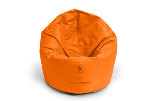 BuBiBag Sitzsack für Kinder und Jugendliche - Indoor und Outdoor Sitzkissen oder als Gaming Sitzsack, geliefert mit Füllung (100 cm Durchmesser, orange) von BuBiBag