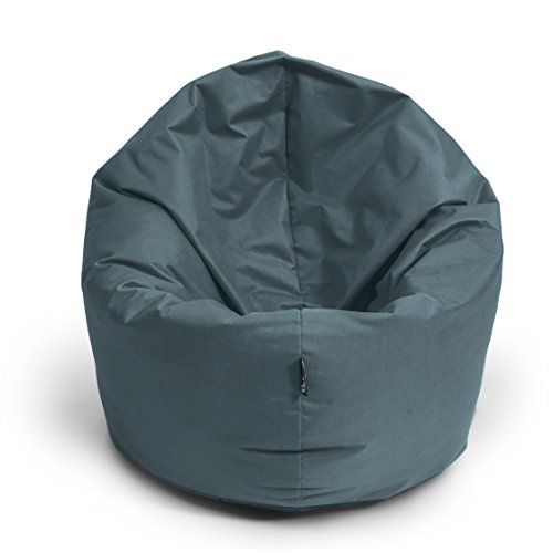 BuBiBag Sitzsack 2-in-1 Funktionen mit Füllung Sitzkissen Bodenkissen Kissen Sessel BeanBag (125cm Durchmesser, anthrazit) von BuBiBag