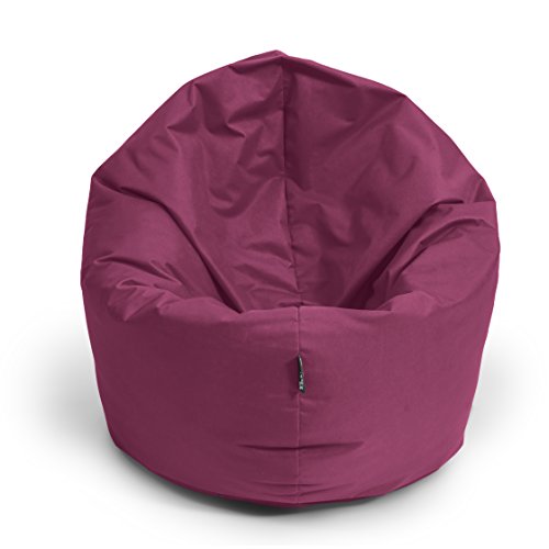 BuBiBag Sitzsack für Kinder & Erwachsene - Indoor und OutdoorSitzsäcke, Sitzkissen oder als Gaming Sitzsack, geliefert mit Füllung (125 cm Durchmesser, weinrot) von BuBiBag
