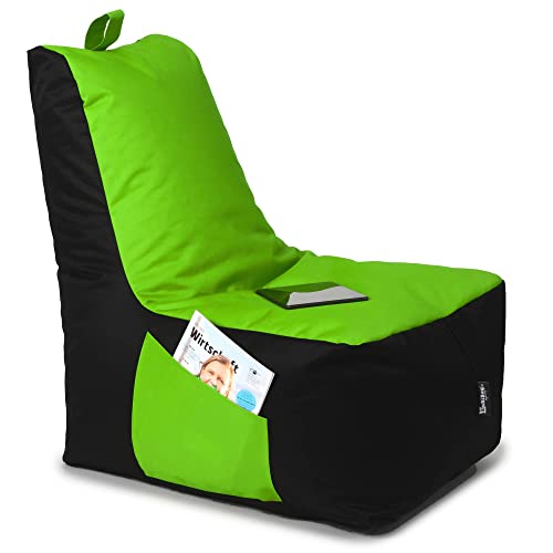 BuBiBag Sitzsack für Kinder und Erwachsene, Gaming Sitzsäcke mit Füllung für das Kinderzimmer, Zockersessel für groß und klein | XXL ChillBag, Kiwi von BuBiBag