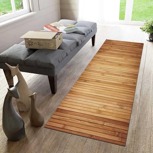 BuRnar Teppich Läufer Flur rutschfeste Küchenteppich Waschbar rutschfest Braun Teppich Holzoptik Meterware Teppichläufer Für Flur Küche Wohnzimmer, Schlafzimmer, Esszimmer,40x120cm/16x47 in BuRnar Teppich Läufer Flur rutschfeste Küchenteppich Waschbar rutschfest Braun Teppich Holzoptik Meterware Teppichläufer Für Flur Küche Wohnzimmer, Schlafzimmer, Esszimmer,40x120cm/16x47 in von BuRnar
