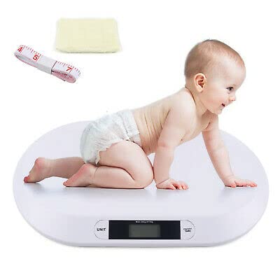 Babywaage Kinder Neugeborenen Waage Haustierwaage LCD Digital bis 20 kg Mit Handtuch & Lineal von BuRuiYoten