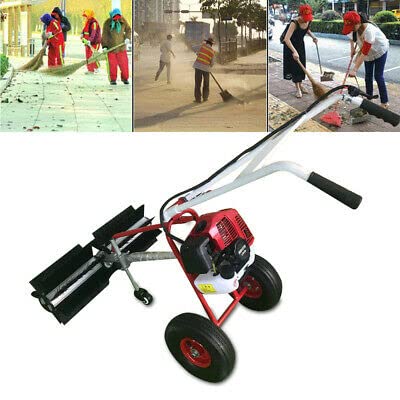 Benzin Kehrmaschine Kehrbesen Motorbesen SchneefräSe 43Cc Laubsammler Schneeschieber Handheld Power Sweeper Handkehrmaschine Besen Rasen RäUmgeräT Betonreinigung Einfahrt Weg SchneeräUmer 1,7Ps 2-Takt von BuRuiYoten