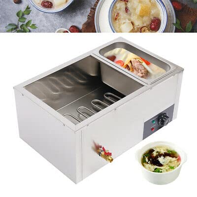 Dampftisch Elektrisch SpeisenwäRmer WarmhaltebehäLter Wasser Bad Warmhalter WäRmebehäLter Warmwasserbad 3 Pan Gastronomie Wasserbad Gastro Buffet WäRmer 3 * 7L SpeisewäRmer Elektrischer Dampfgarer von BuRuiYoten