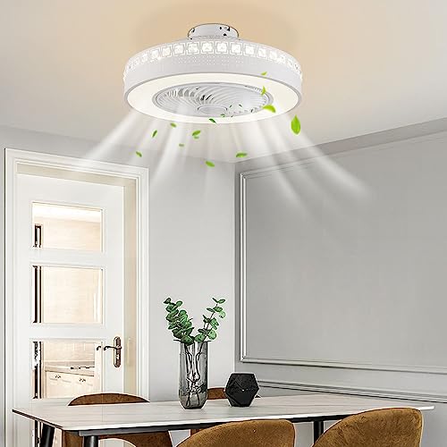 Led Deckenventilator Fan Licht Moderne Mit Fernbedienung Wohnzimmer LüFter Deckenlampe 3-Stufen 23" Decken Ventilator Lampe Dimmbar KüHler Tages-Licht Dimmbare Unterputz Lamp Luft Deckenventilatoren von BuRuiYoten