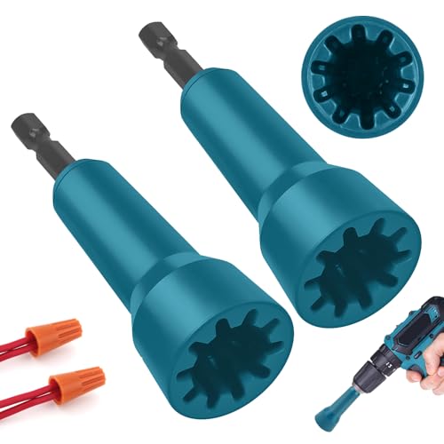 2 Stück Drahtmutter Twister, Drahtverdrillungswerkzeug, Drahtmutter Twister Spin Twist Werkzeug Set Abisolierzange und Twister Kabelanschlüsse Drahtverbindertreiber mit 1/4" Chuck Spinner von Buachois