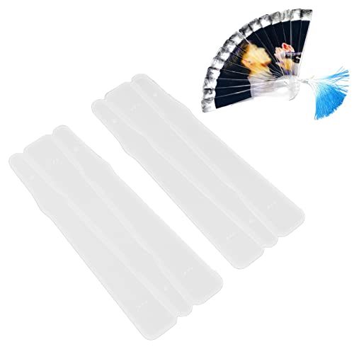 2 Stück Epoxidharz Formen, Handheld Fächer Form DIY Kristall Dreidimensionaler Spiegel Personalisierte Silikonform für Kunstharz Gerade Fan von Buachois