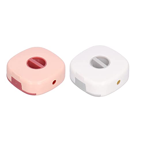 2 Stück Kabelaufwickler mit Handyhalter, Tragbarer ABS Kabelaufroller Drehbarer Wire Wrapper USB Kabel Organizer Datenkabel Aufbewahrungsbox für Home Office (Weiß+Rosa) von Buachois