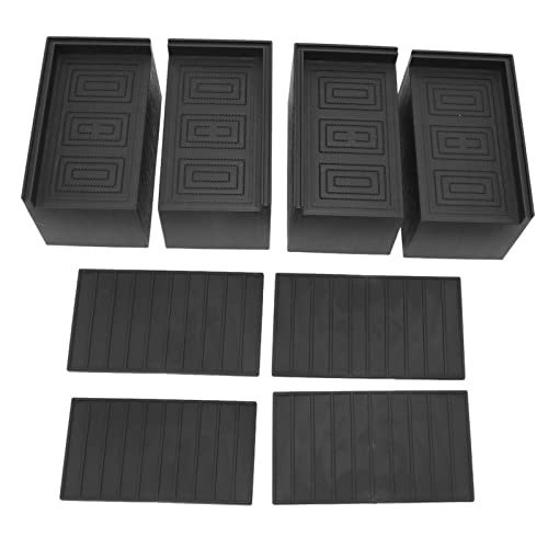 4 Stück Möbel Risers, 7.6cm/3in Verstellbare Hubhöhe Möbelerhöhung,17.7x10x9cm Große Betterhöhung, Schwarzer Rechteckige Erhöhte Füße Gummisofafüße Bettbeine Tischbeine Möbel Erhöht für Tisch, Stuhl 4 Stück Möbel Risers, 7.6cm/3in Verstellbare Hubhöhe Möbelerhöhung,17.7x10x9cm Große Betterhöhung, Schwarzer Rechteckige Erhöhte Füße Gummisofafüße Bettbeine Tischbeine Möbel Erhöht für Tisch, Stuhl von Buachois