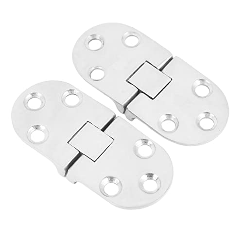 4 Stück Ovale Klappscharniere, 66 x 30 mm Edelstahlscharnier Tischklappenscharnier, 180 Grad Scharniere Klappbar Runde Klappscharnier Selbsttragende Klapptisch Selbsttragende Klapptisch Scharniere von Buachois