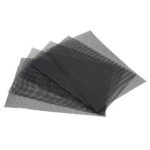 5 Stück Blumentopf Mesh Pad Schwarz 30 x 20 cm Quadrat Kunststoff Bonsai Bottom Drainage Gitter Untersetzer Loch Matte für Verhindern Boden Verlust von Buachois