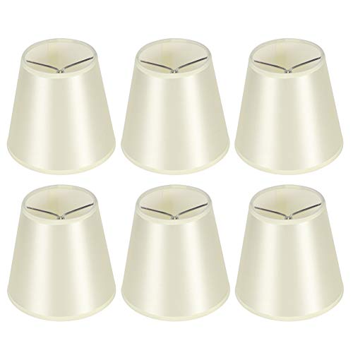 6 Stück Kleine Lampenschirme Aufstecken E14 Beige Barrel Leinen Lampenschirm 9 × 13 × 14 cm Modern Simple Clip on Stoff Lampshades für Kronleuchter Wandleuchte Tischlampe von Buachois