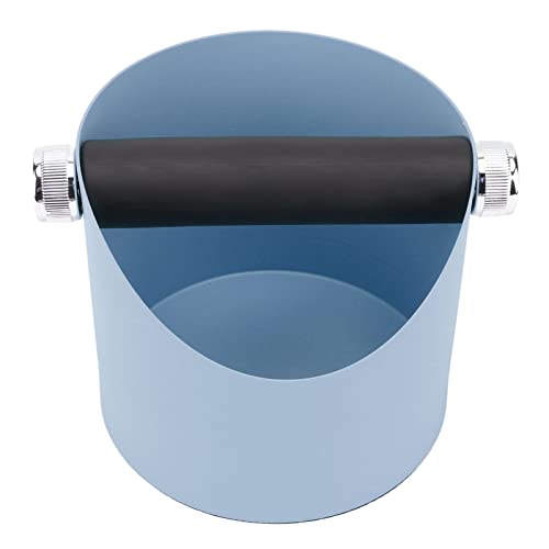 Abklopfbehälter für Siebträger, 13,5x12,3x15cm Runde Gummi Eimer Espresso Abschlagbehälter mit Abnehmbarer Klopfstange, Kaffeemaschine Abschlagbox Knock Box für Home Restaurant Cafe(Blau) von Buachois