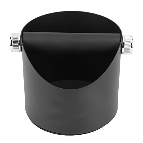 Abklopfbehälter für Siebträger, 13,5x12,3x15cm Runde Gummi Eimer Espresso Abschlagbehälter mit Abnehmbarer Klopfstange, Kaffeemaschine Abschlagbox Knock Box für Home Restaurant Cafe(Schwarz) von Buachois