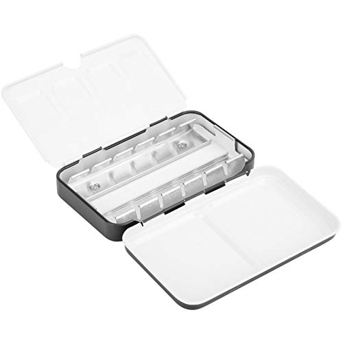 Aquarellkasten Leer Aquarell Malkasten, 125x75x25mm Schwarz Tragbare Reise Wassermalkasten Aquarelldose Mal Kasten Metall Farbkasten für 12 Halben Pfannen von Buachois