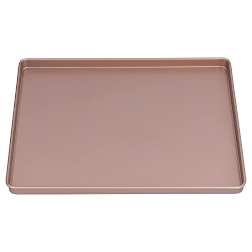 Backform Rechteckig Antihaft Kuchen Backblech, 30,5 x 25,5 x 1,7 cm Roségold Karbonstahl Auflaufform Brownie Pfanne Plätzchenblech Ofenform für Zuhause, Küche, Bäckerei von Buachois