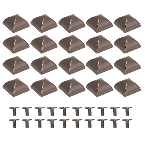 Buachois 20 PCs Pyramidennieten, 18 mm Zinklegierung quadratische Pyramiden Bolzen Zinken Stollen für Kleidung Leder Nieten mit pH -Schrauben für Gürtelbeutel Hats Schuhe Punk (Negro plateado) von Buachois