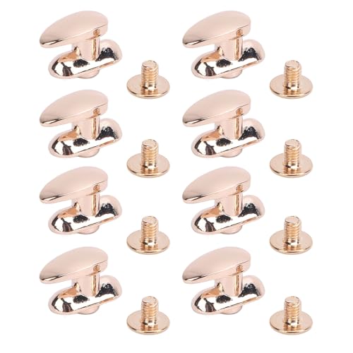 Buachois 20 Set 12mm Ledernieten, Hacke Kopfstein Zinklegierung 4,5 mm Cross Schraube Nieten Metall Röhrchen Metall Studs Werkzeug zum Reparieren von Dekoration DIY Lederkleidung (Gold) von Buachois
