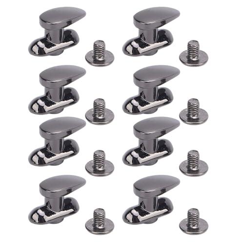 Buachois 20 Set 12mm Ledernieten, Hacke Kopfstein Zinklegierung 4,5 mm Cross Schraube Nieten Metall Röhrchen Metall Studs Werkzeug zum Reparieren von Dekoration DIY Lederkleidung (Schwarz) von Buachois