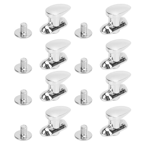Buachois 20 Set 12mm Ledernieten, Hacke Kopfstein Zinklegierung 4,5 mm Cross Schraube Nieten Metall Röhrchen Metall Studs Werkzeug zum Reparieren von Dekoration DIY Lederkleidung (Silber) von Buachois